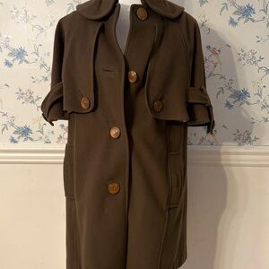 Walter Brown Wool Blend Cape Coat